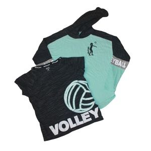 Blue and Black Justice Volleyball Activewear Set